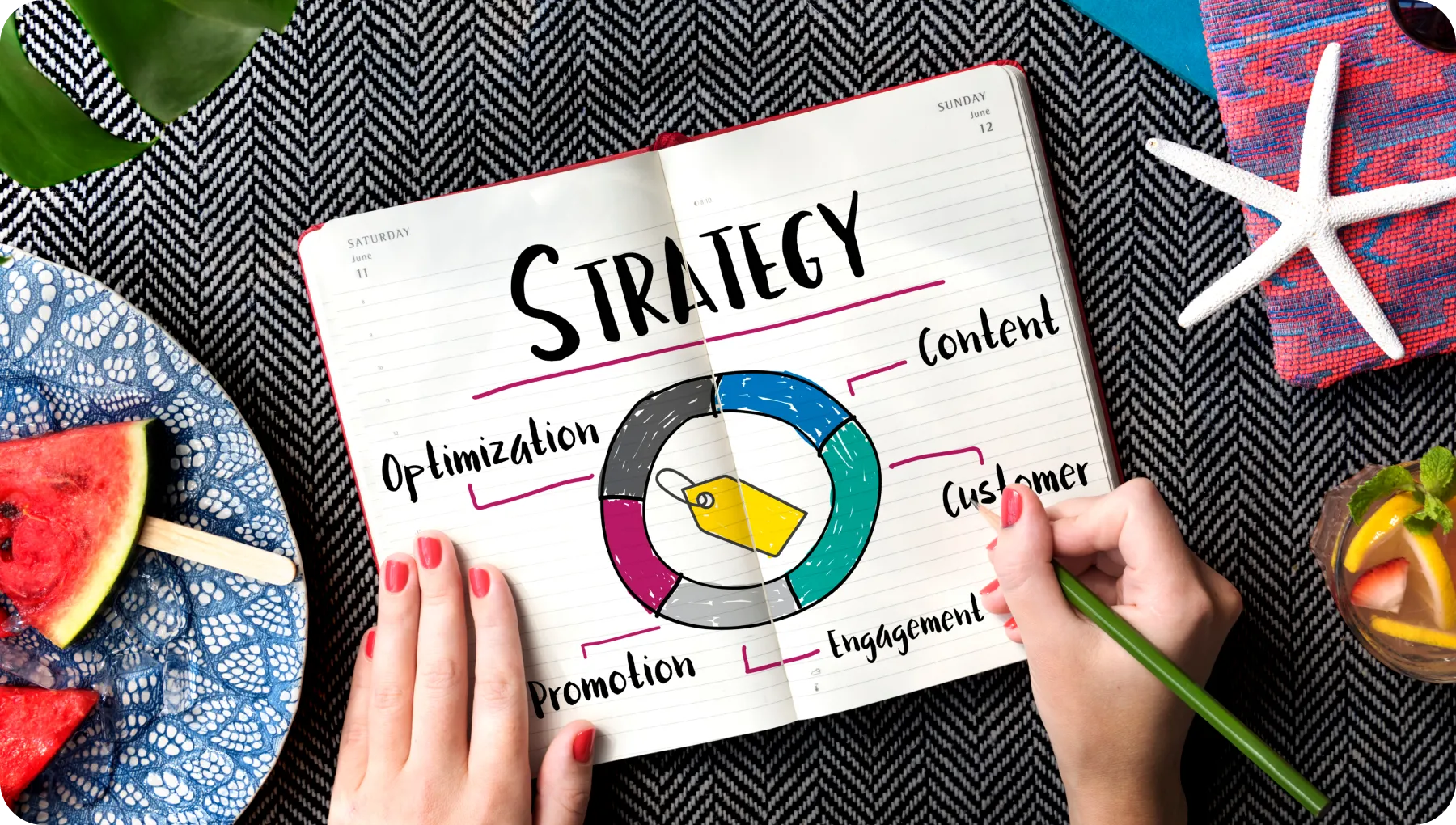 a person writing in a notebook